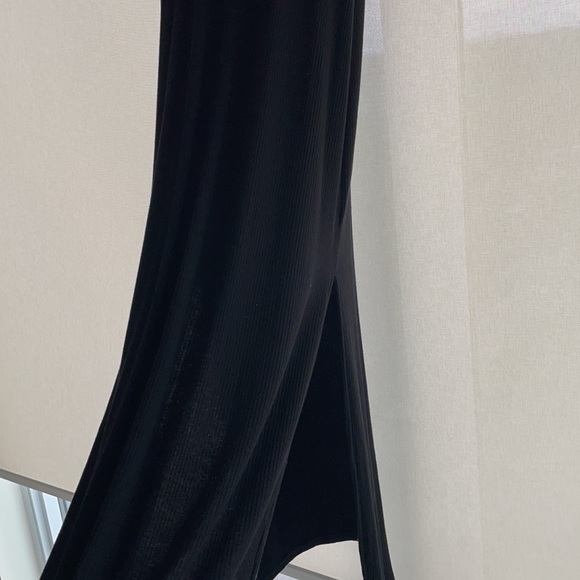 Black ribbed TOPSHOP maxi dress - Picture 3 of 5